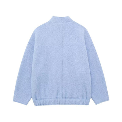 Camisa de Cuero Minimalista Otoñal con Cuello Alzado y Cierre de Cremallera - Image 14