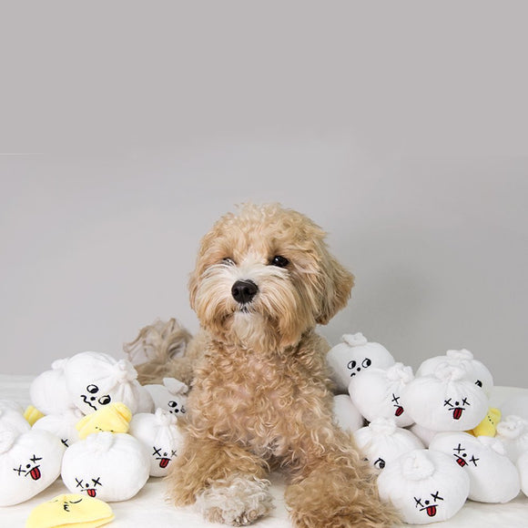 Juguete Interactivo para Perros con Sonido Crujiente - Dumpling Baozi