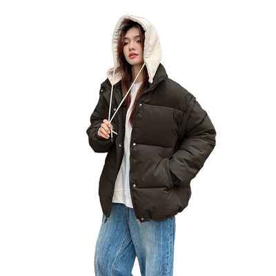 Chaqueta Acolchada de Plumas Desmontable para Mujer - Image 5