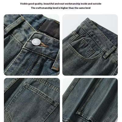 Pantalones Jeans Rectos Anchos para Hombre - Comodidad Casual de Verano - Image 12