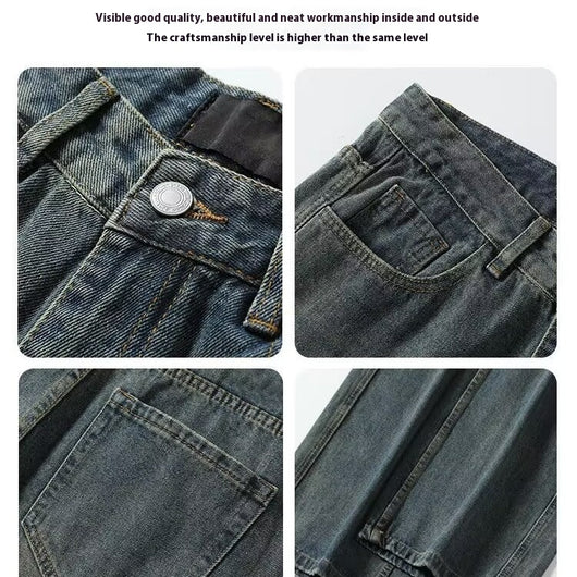 Pantalones Jeans Rectos Anchos para Hombre - Comodidad Casual de Verano - Image 12