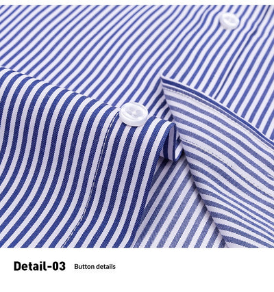 Camisa de Trabajo Manga Larga a Rayas Azules para Hombre - Image 27