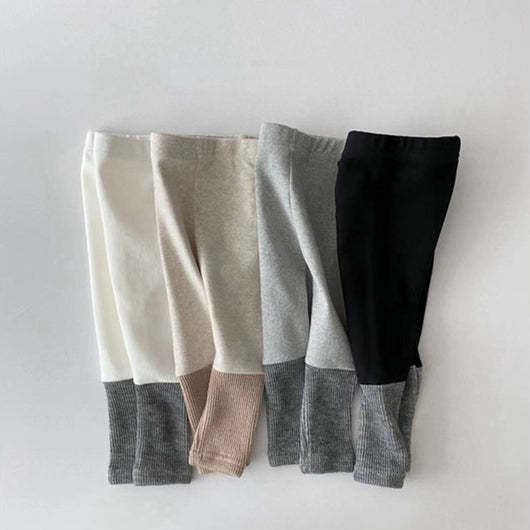Leggings de Algodón Elastizado con Combinación de Colores para Niñas - Image 13