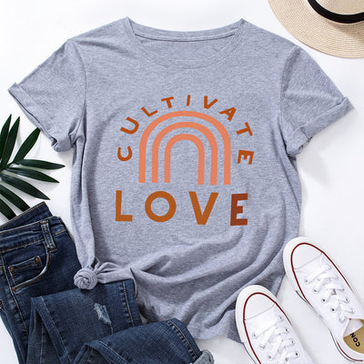 Camiseta Básica Cuello Redondo Manga Corta para Mujer