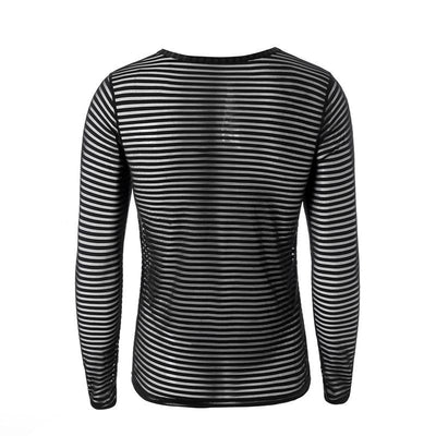 Camiseta Manga Larga a Rayas Talla Grande para Hombre - Image 3
