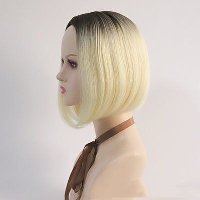 Peluca Bob Corto Degradado con Flequillo Lateral para Mujer - Image 4