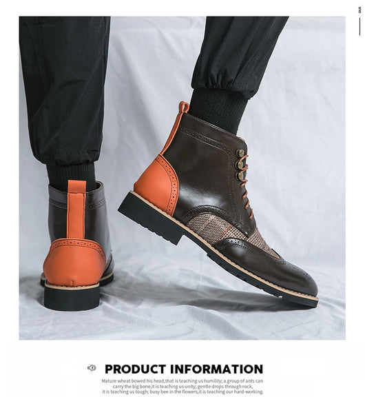 Botas Brogue de Cuero Vintage Estilo Británico para Hombre - Image 13