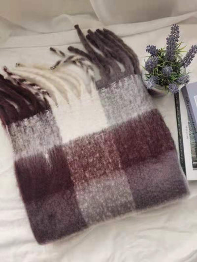 Bufanda de Cashmere a Cuadros con Rayas Coloridas para Otoño - Image 16