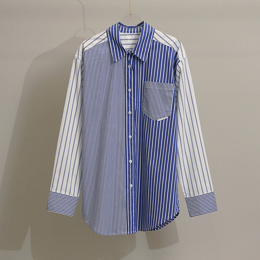 Blusa Suelta de Patchwork para Mujer - Diseño Trendy y Versátil