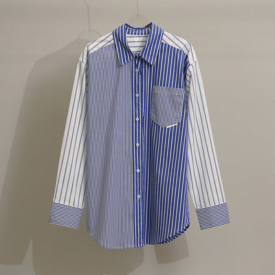Blusa Suelta de Patchwork para Mujer - Diseño Trendy y Versátil