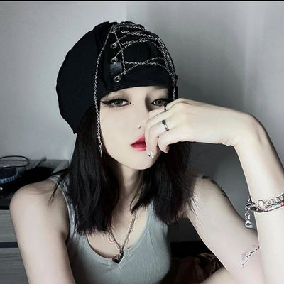 Gorro Gothic Lolita Negro Profundo Estilo Harajuku Punk para Mujer - Image 2