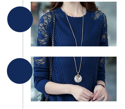 Blusa Suéter Calado Oversize para Mujer Talla Grande - Image 14