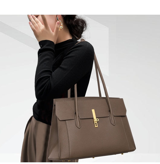 Bolso Tote de Gran Capacidad en Color Sólido para Mujer - Image 12