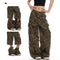 Calça Cargo Feminina Camuflada Perna Larga Verão Conversível