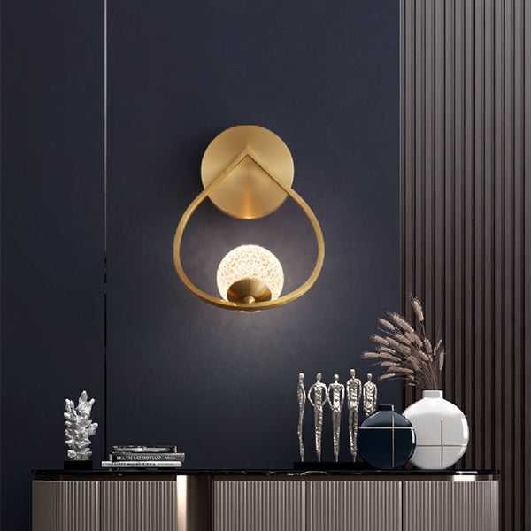 Lámpara de Pared Cobre Lujo Ligero Minimalista Moderna para Dormitorio