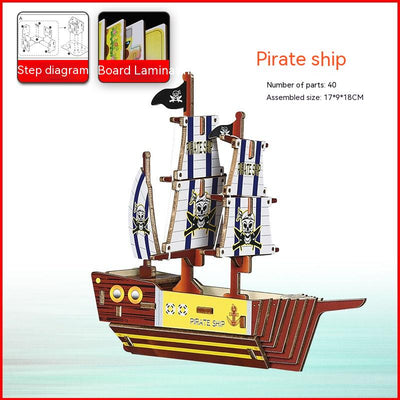 Maqueta de Barco Pirata de Madera Armado - Decoración Coleccionable - Image 4