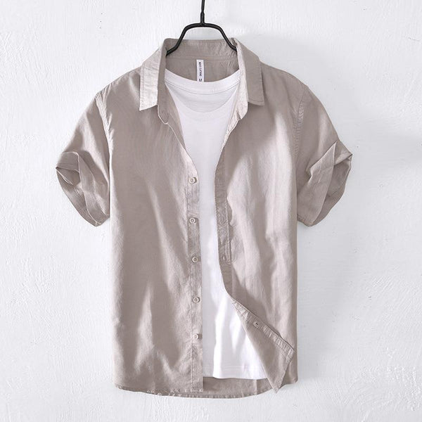 Camisa Casual de Algodón y Lino para Hombre