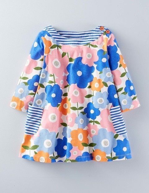 Vestido Infantil Estampado Manga Larga para Otoño e Invierno