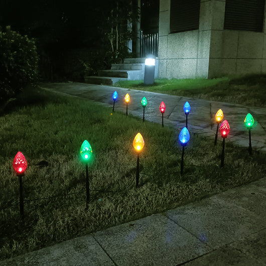 Lámpara Solar Decorativa Navideña con Diseño de Fresa para Jardín - Image 7