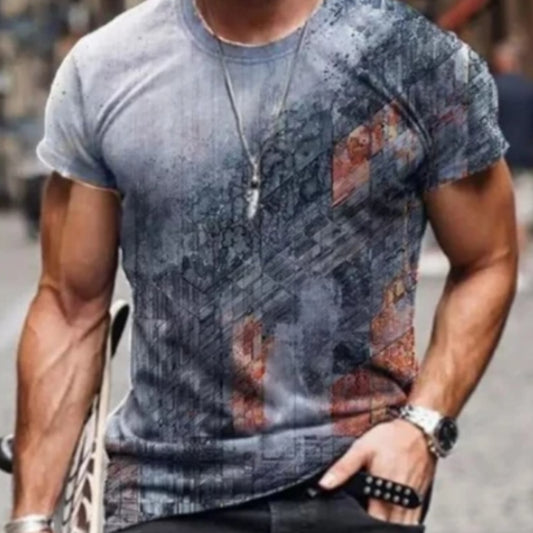 Camiseta Estampada con Arte Abstracto