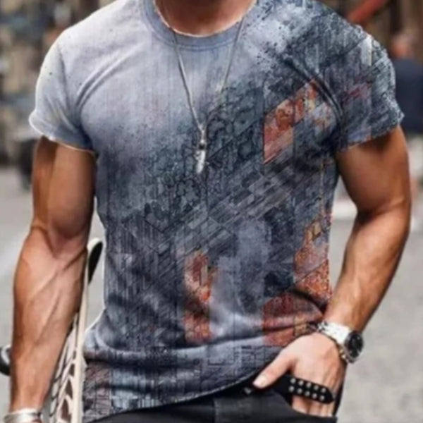 Camiseta Estampada con Arte Abstracto