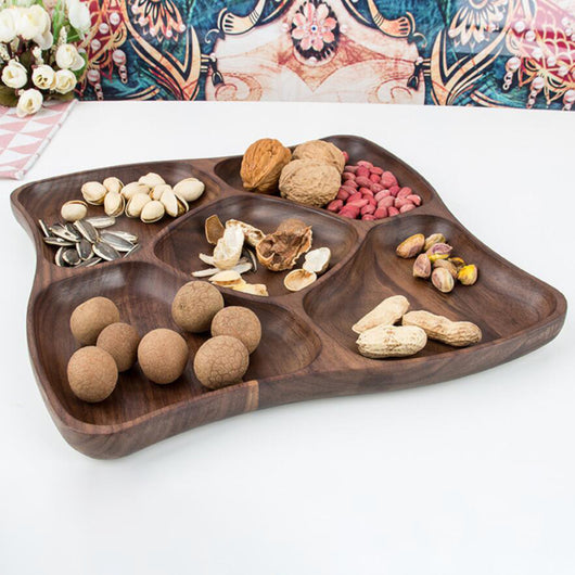 Bandeja de Frutas Artesanal de Madera con Diseño de Hojas y Peces - Image 12