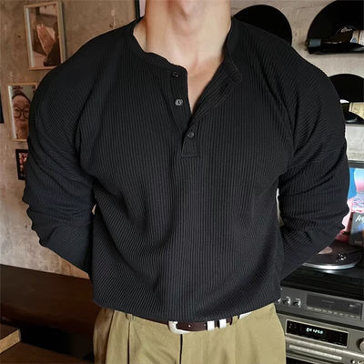 Pantalón Talla Grande Hombre Tejido Waffle con Puño Recto Efecto Adelgazante - Image 4