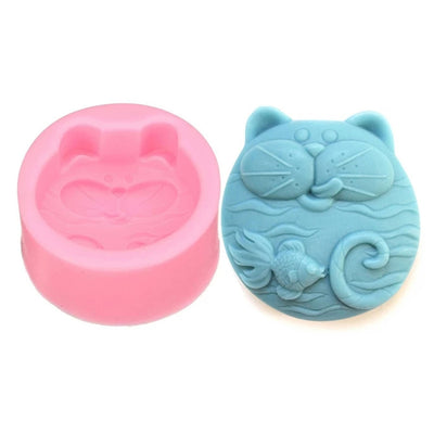 Molde de Silicona para Jabón y Vela Artesanal con Cara de Gato Grande - Image 10