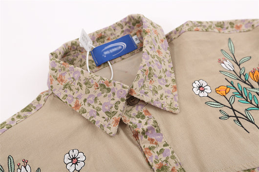 Camisa Cardigan Floral para Hombre - Bordada con Solapa, Manga Larga Suelta - Image 13
