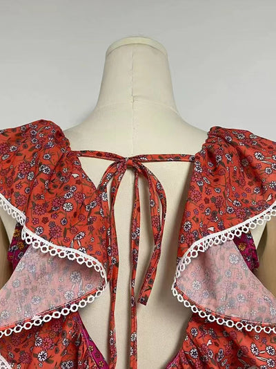 Conjunto Falda y Top Calado con Contraste de Colores - Image 9