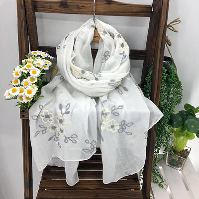 Chal Largo Étnico Artesanal de Algodón y Lino para Primavera y Verano - Image 17