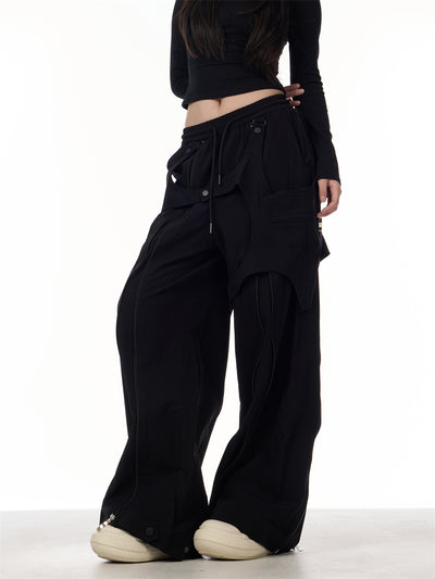 Pantalones Anchos de Patchwork para Mujer - Diseño Casual y Versátil - Image 20