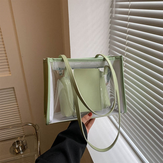 Bolsa de Hombro Transparente Jelly de Gran Capacidad - Portátil y Moderno - Image 10