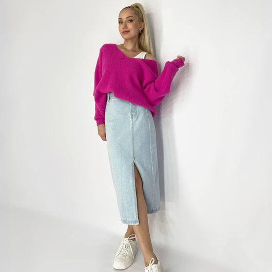 Suéter Tejido V-Neck Estilo Relajado para Mujer - Image 8