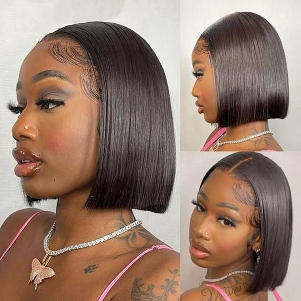 Peluca Frontal de Encaje Cabello Corto Hombro