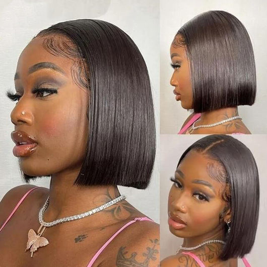 Peluca Frontal de Encaje Cabello Corto Hombro