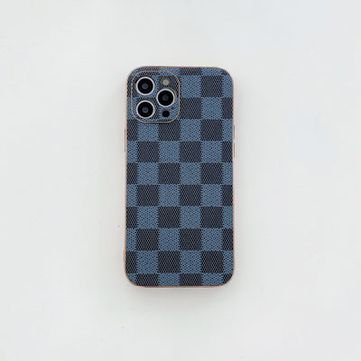 Funda de Cuero Galvanizada con Textura Cuadros para Celular - Image 5