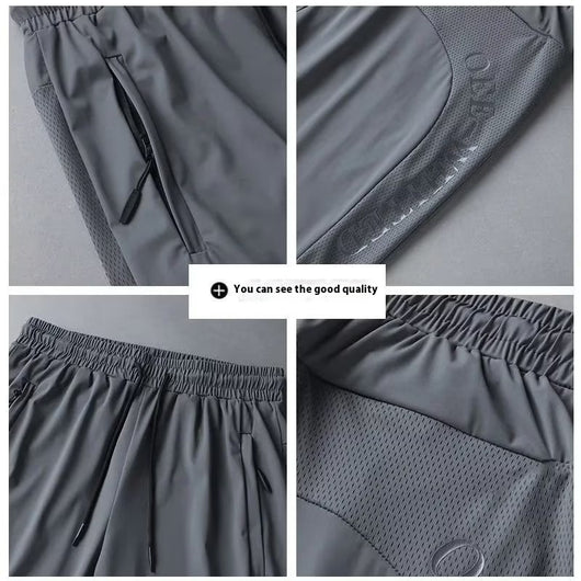 Pantalones Ice Silk Estilo Hong Kong para Hombre - Verano Ligero y Holgado - Image 15