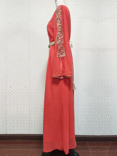 Vestido Árabe Dubái con Bordado y Apliques de Lujo - Image 19