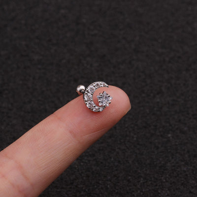 Aretes de Acero Inoxidable con Doble Cabeza