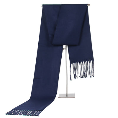 Bufanda Hombre Colores Sólidos Efecto Cachemira con Borlas - Image 8