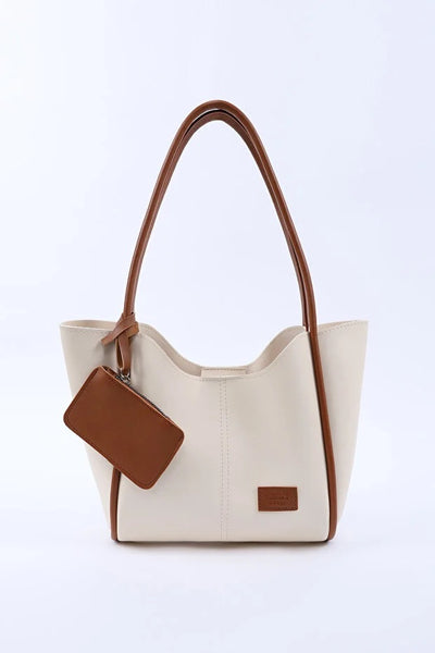 Bolso de Cuero Sintético Cream Tan - Bandolera y Hombro con Billetera y Neceser - Image 3