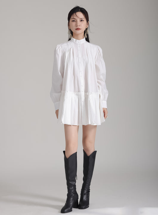 Vestido Camisero Plisado Manga Larga Diseño Exclusivo - Image 25