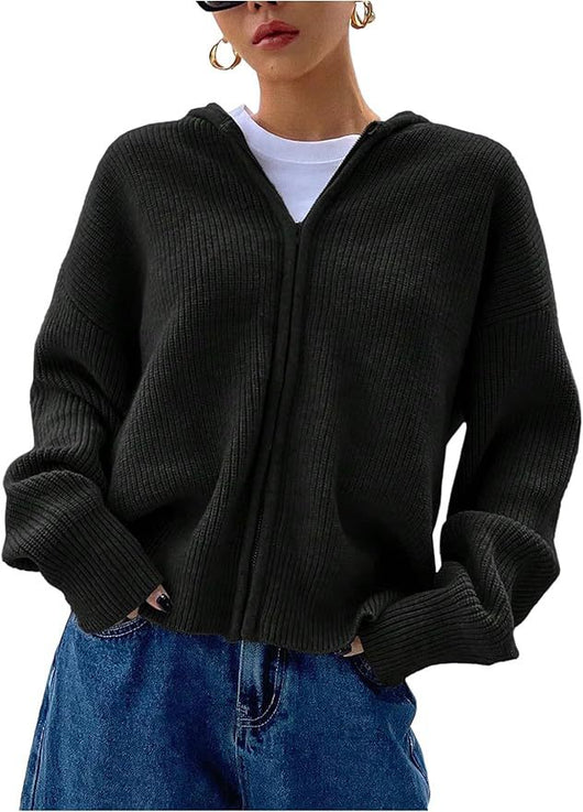 Cardigan Holgado de Punto Grueso con Cierre - Image 9