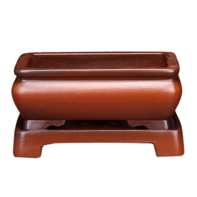 Maceta de Arena Púrpura Rectangular con Base para Bonsái, Orquídeas y Plantas de Interior - Image 4