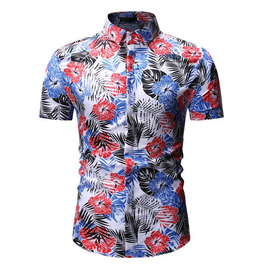 Camisa Floral de Playa para Hombre - Manga Corta de Verano - Image 10