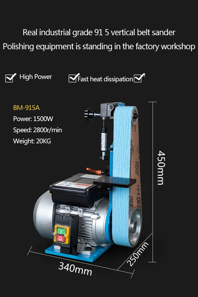 Lijadora de Banda Vertical Eléctrica para Afilado y Pulido Profesional - Image 12