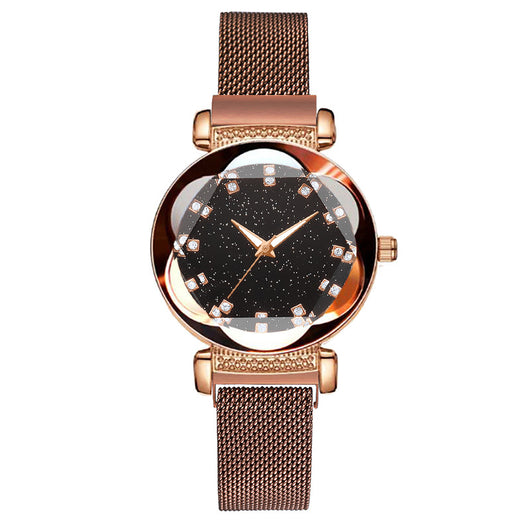 Reloj Magnético Cielo Estrellado con Diamantes - Oro Rosa - Image 6