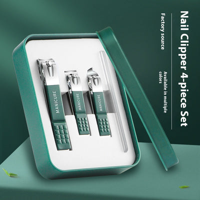 Kit de Cortaúñas Verde Oscuro Anti-salpicaduras con 4 Piezas