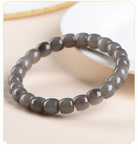 Pulsera de Jade Hetian Violeta Ahumado Corte Recto - Image 7